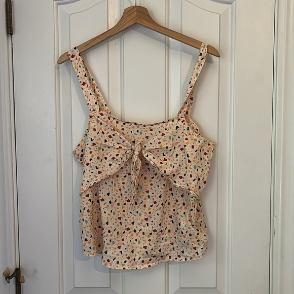 Madewell | Twist Knot Tie-Front Cami Top in Terrazzo Confetti Print Size 12 - Picture 5 of 11
